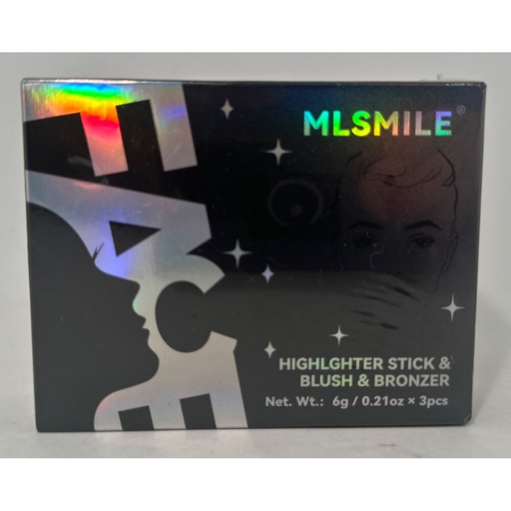 MLSmile Highlighter Stick Blush Bronzer 3pcs 6g Multi-Function Makeup Kit Bronze